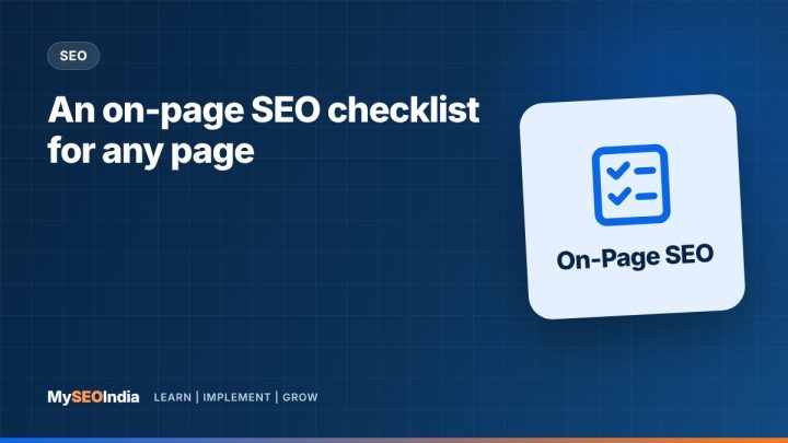 An on-page SEO checklist for any page